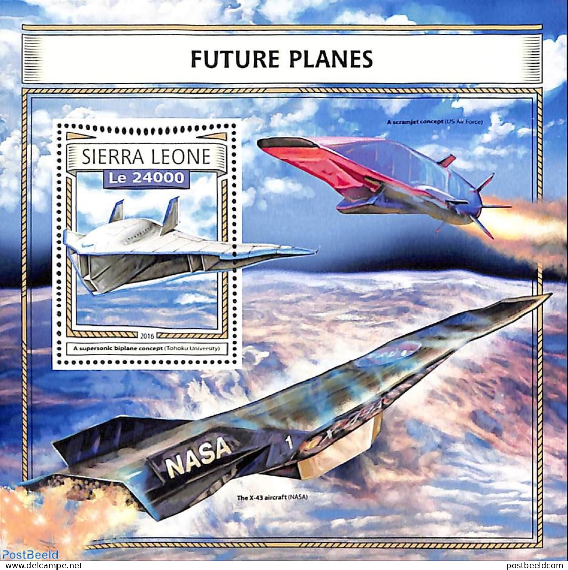 Sierra Leone 2016 Future Planes, Mint NH, Transport - Aircraft & Aviation - Space Exploration - Airplanes