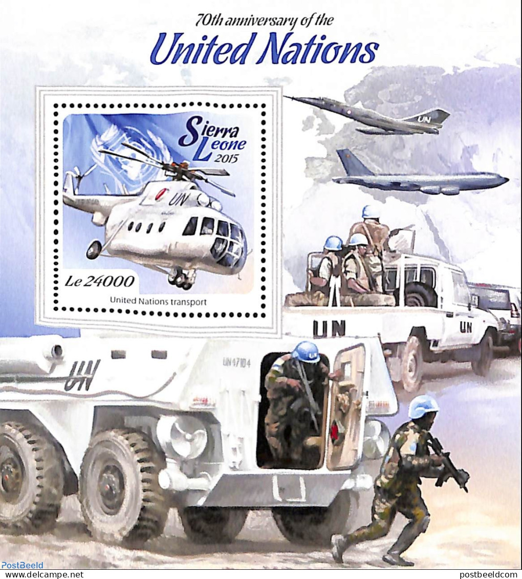 Sierra Leone 2015 70th Anniversary Of The United Nations, Mint NH, History - Transport - United Nations - Automobiles .. - Autos