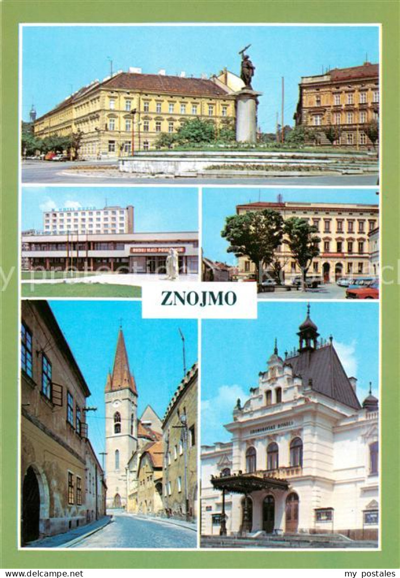 73792791 Znojmo Znaim CZ Stadtzentrum Platz Hotel Wenzelsplatz Denkmal Kirche Th - Czech Republic