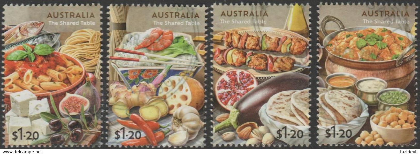 AUSTRALIA - USED 2024 $4.80 The Shared Table Set Of Four. Five Sets Available, Postmarks Will Vary - Usati