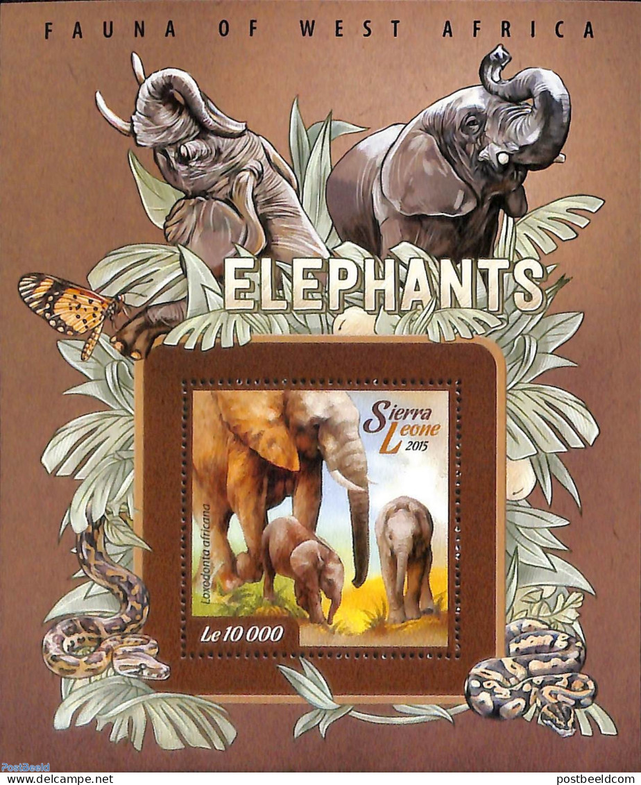 Sierra Leone 2015 Elephants, Mint NH, Nature - Butterflies - Elephants - Snakes - Andere & Zonder Classificatie