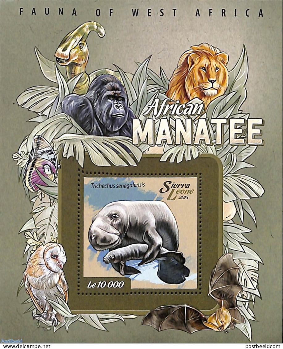 Sierra Leone 2015 Manatees, Mint NH, Nature - Bats - Butterflies - Cat Family - Monkeys - Owls - Prehistoric Animals -.. - Preistorici