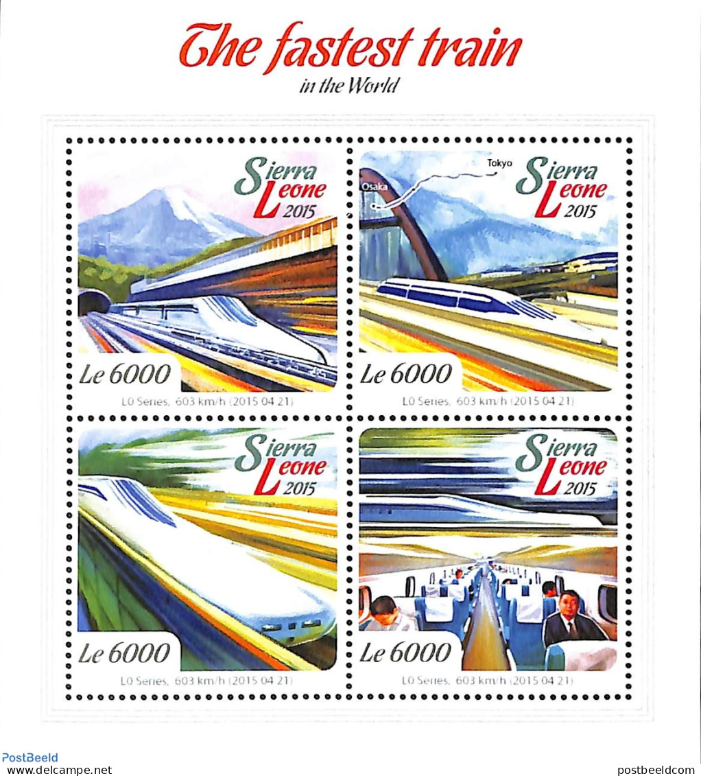 Sierra Leone 2015 The Fastest Train In The World, Mint NH, Transport - Railways - Treinen