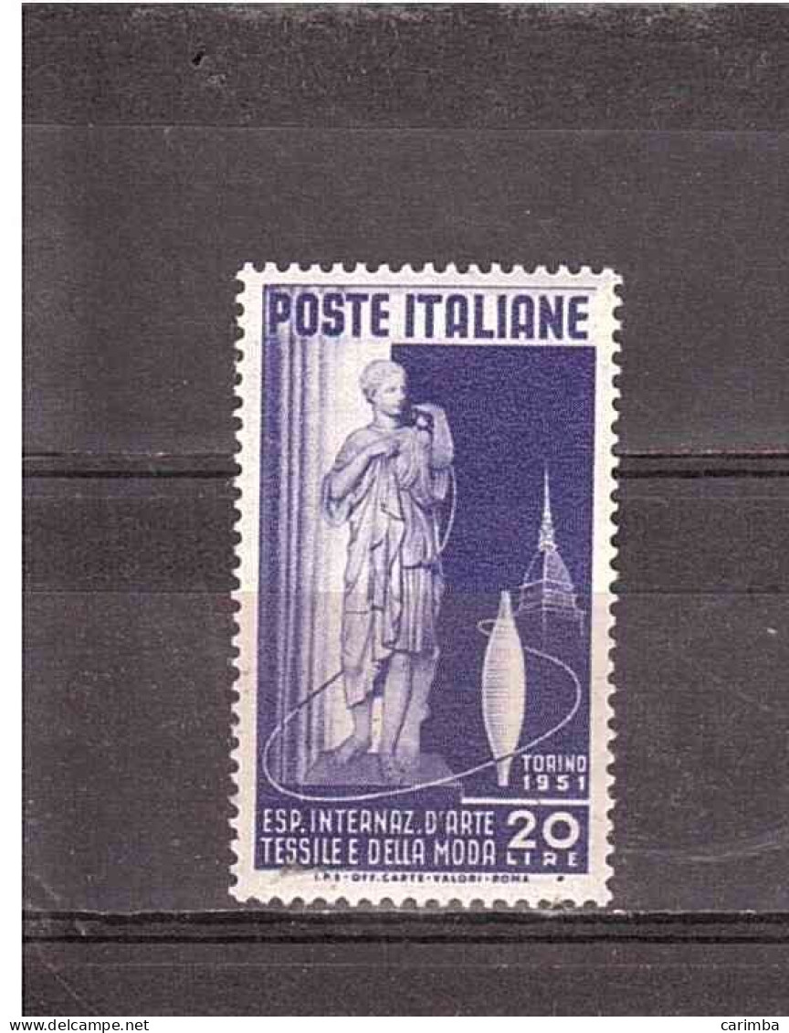 1951 L.20 ARTE TESSILE - 1946-60: Mint/hinged