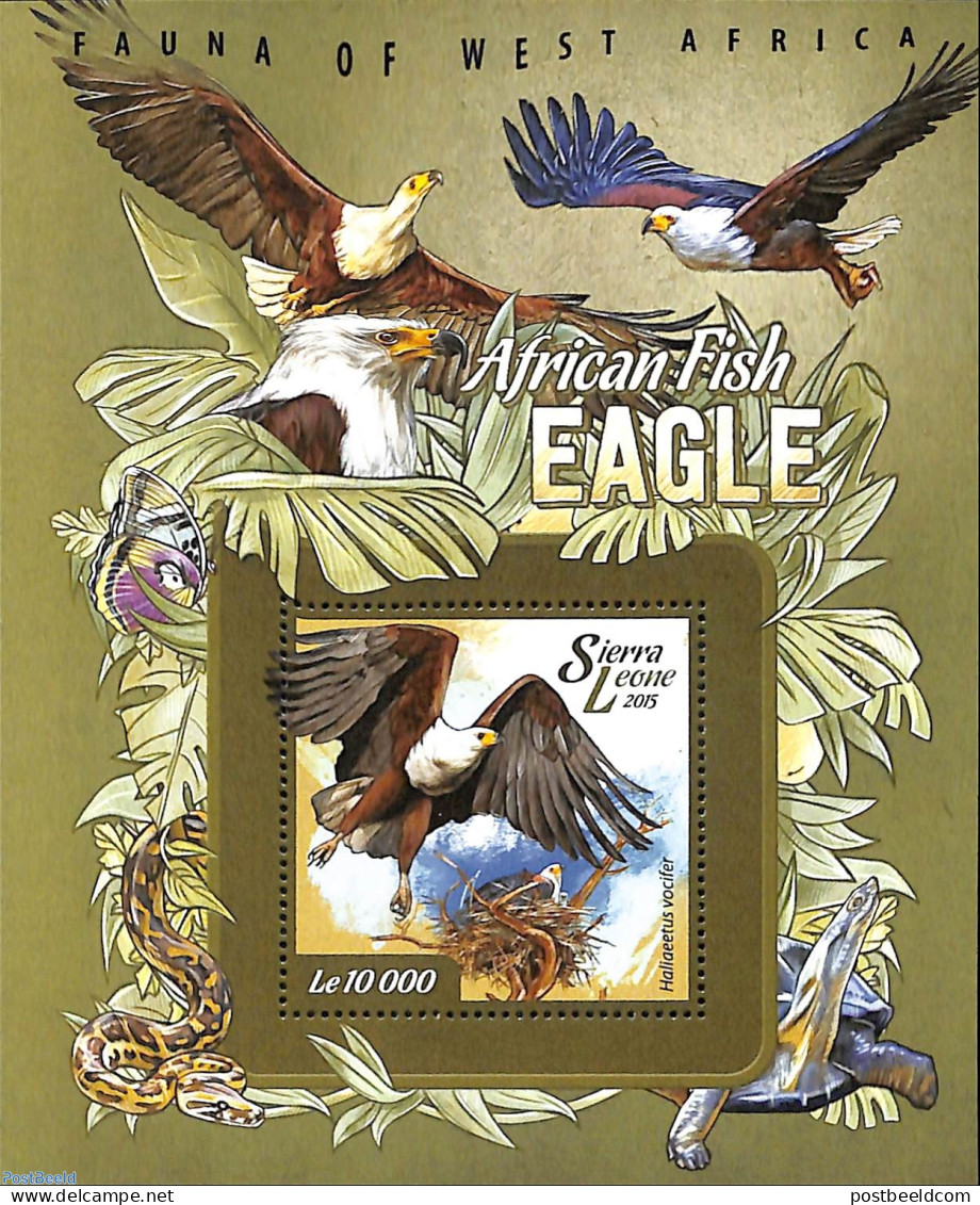 Sierra Leone 2015 African Fish Eagle, Mint NH, Nature - Birds Of Prey - Butterflies - Snakes - Turtles - Andere & Zonder Classificatie
