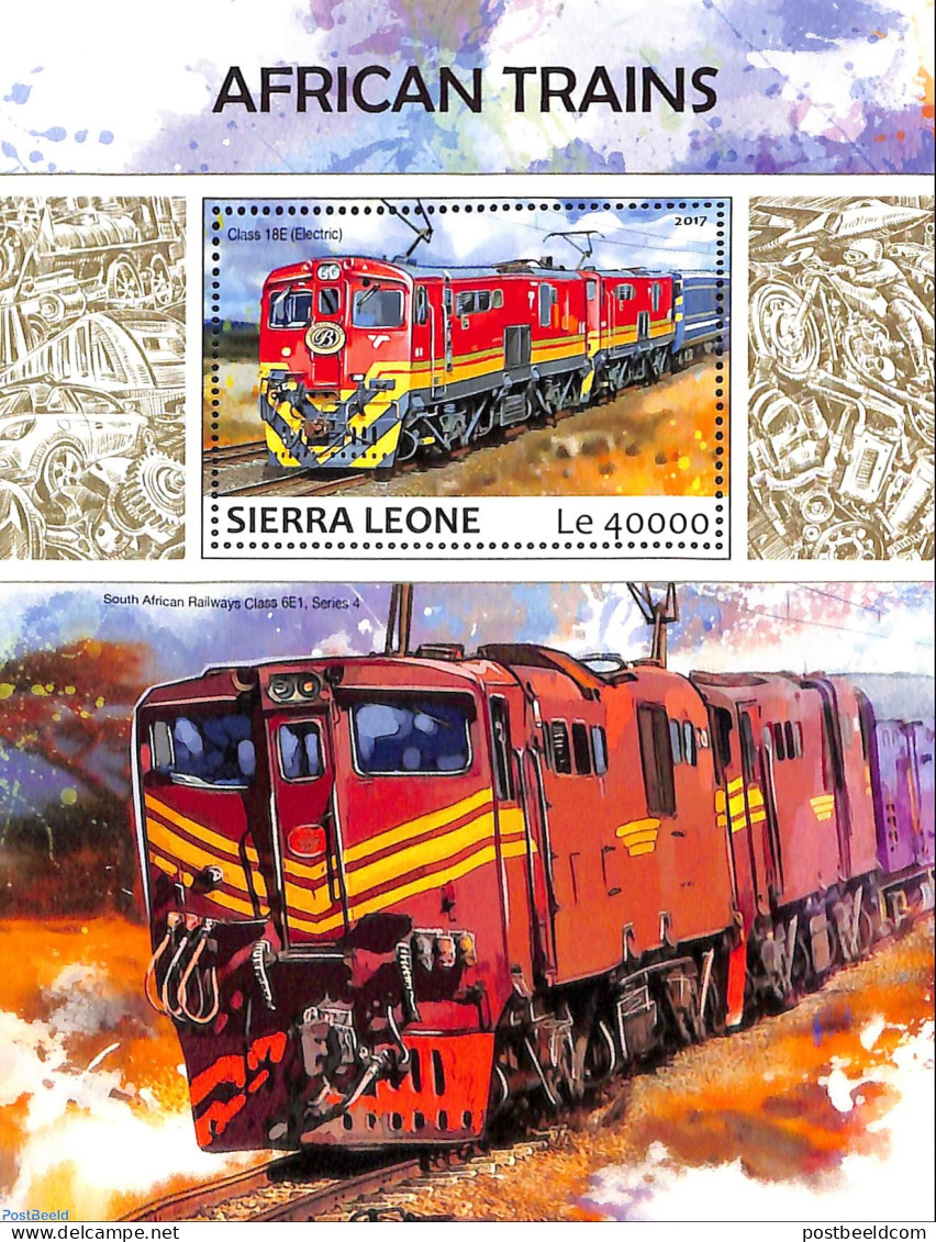 Sierra Leone 2017 African Trains, Mint NH, Transport - Railways - Eisenbahnen