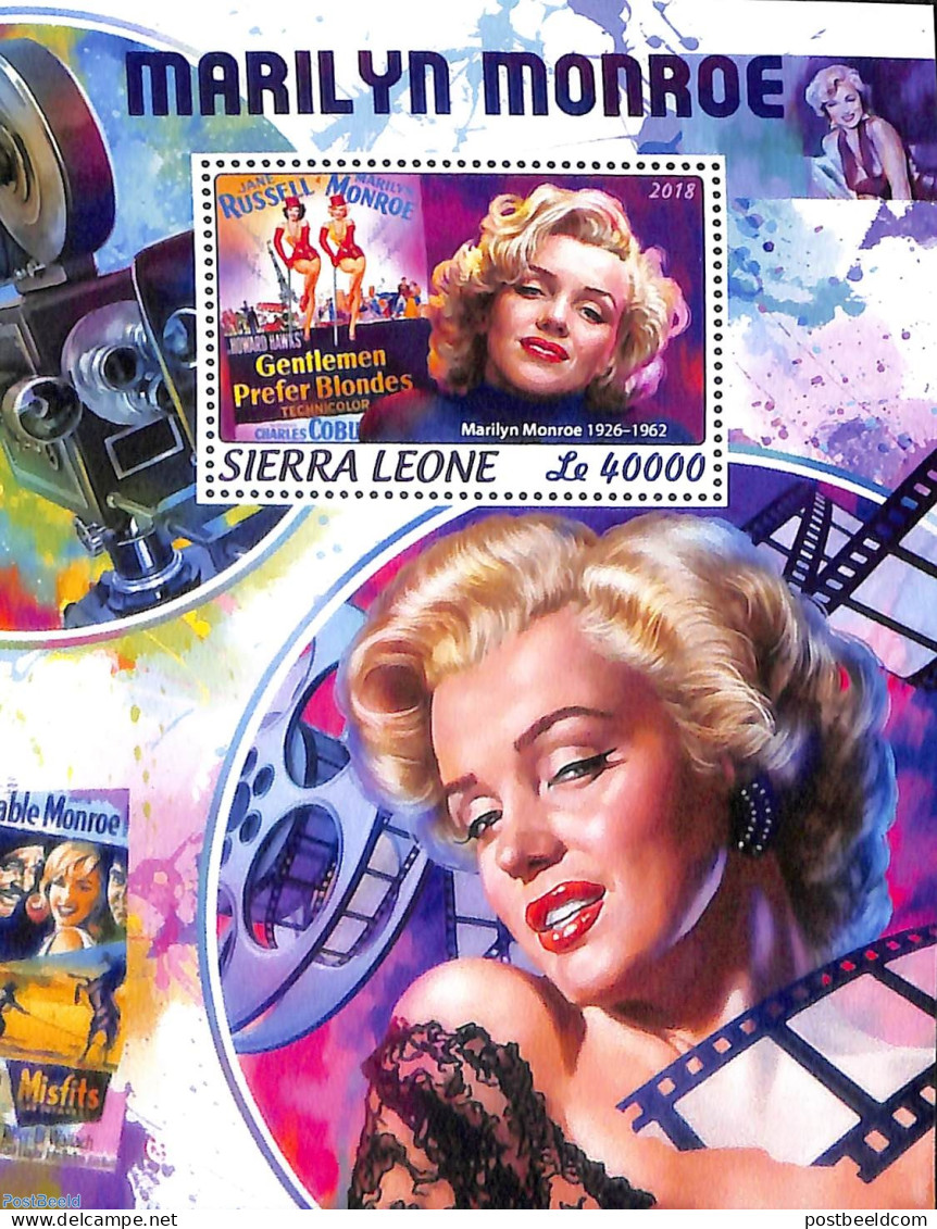 Sierra Leone 2018 Marilyn Monroe, Mint NH, Performance Art - Marilyn Monroe - Movie Stars - Attori