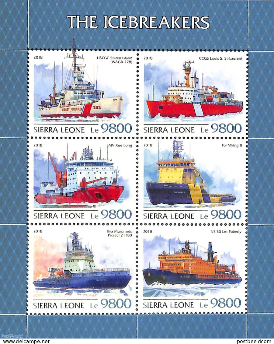 Sierra Leone 2018 The Icebreakers, Mint NH, Transport - Ships And Boats - Barcos