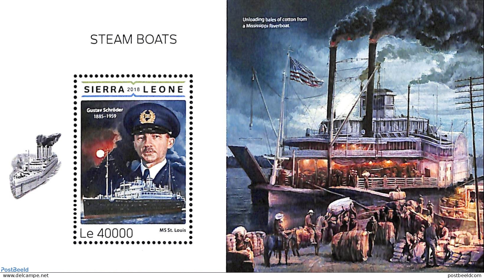 Sierra Leone 2018 Steamboats, Mint NH, Transport - Ships And Boats - Schiffe