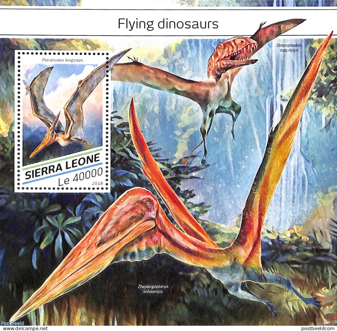 Sierra Leone 2018 Flying Dinosaurs, Mint NH, Nature - Prehistoric Animals - Prehistorics