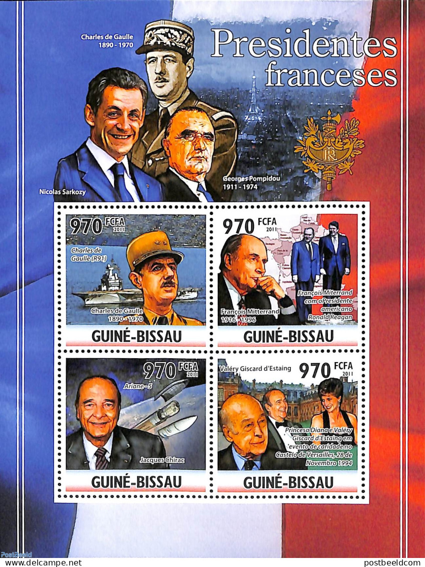 Guinea Bissau 2011 French Presidents, Mint NH, History - Transport - American Presidents - Charles & Diana - Politicia.. - Familles Royales