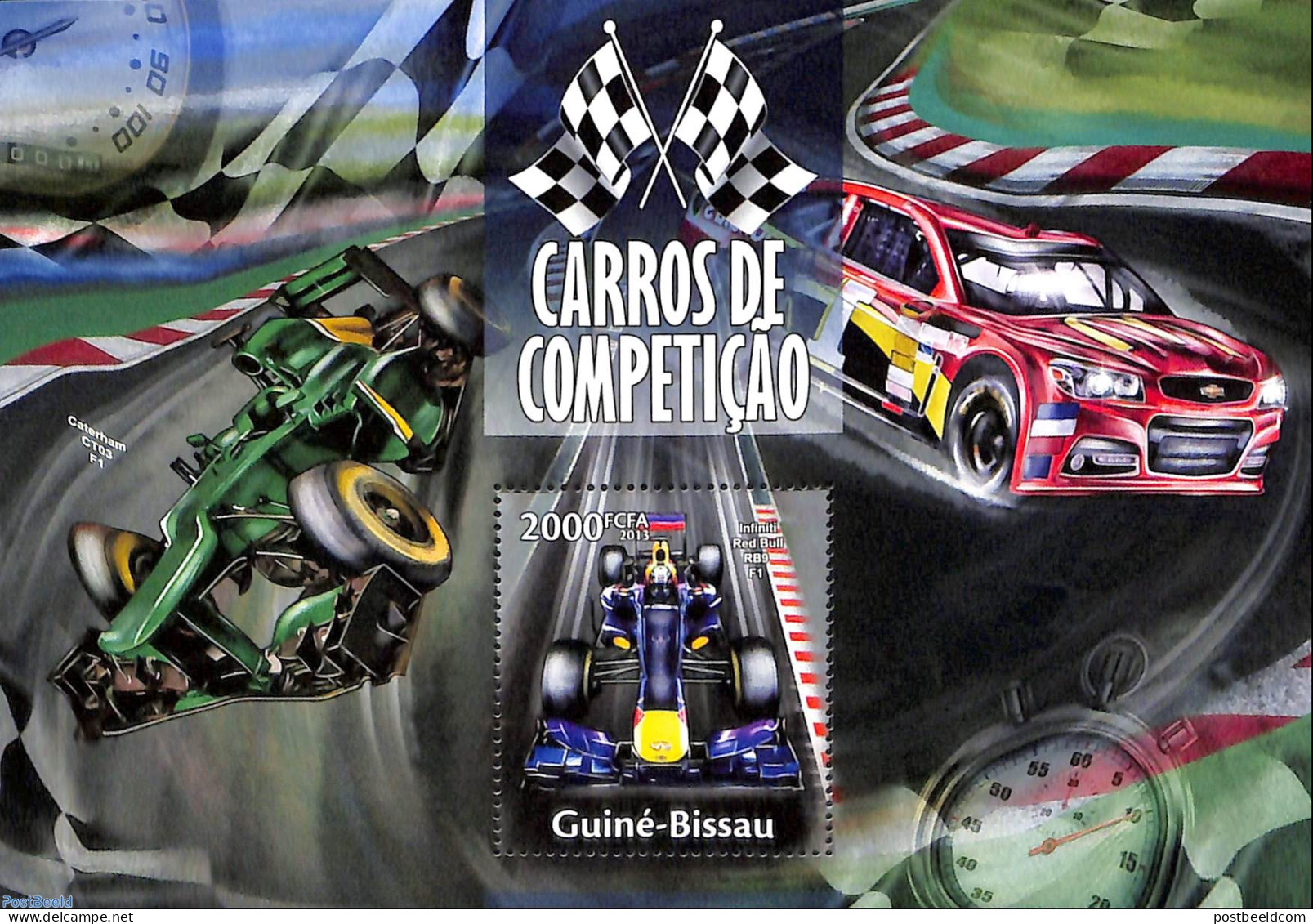 Guinea Bissau 2013 Racing Cars, Mint NH, Sport - Transport - Autosports - Automobiles - Coches