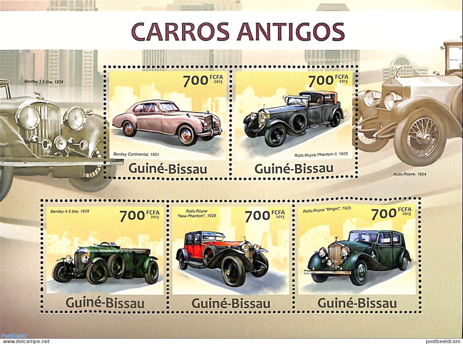 Guinea Bissau 2013 Vintage Cars, Mint NH, Transport - Automobiles - Automobili