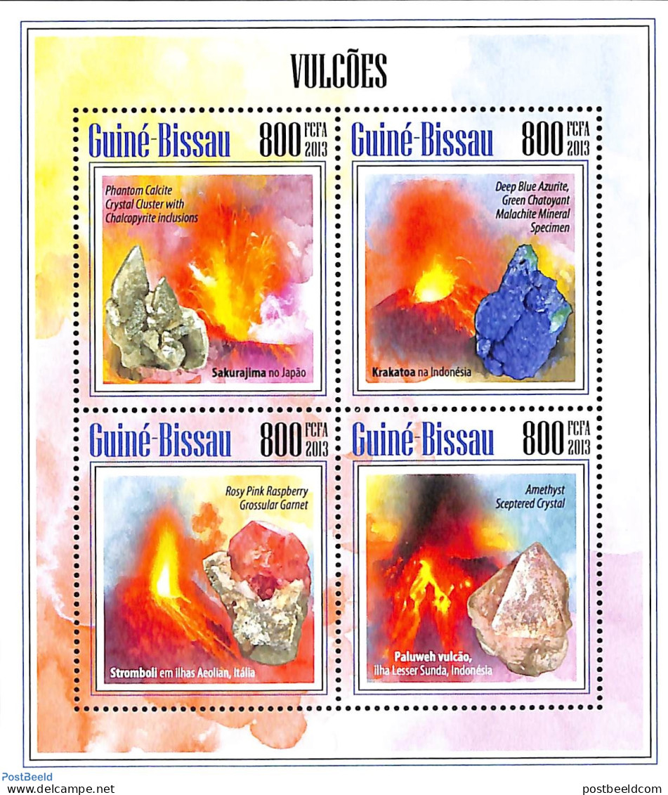 Guinea Bissau 2013 Volcanoes, Mint NH, History - Sport - Geology - Mountains & Mountain Climbing - Bergsteigen