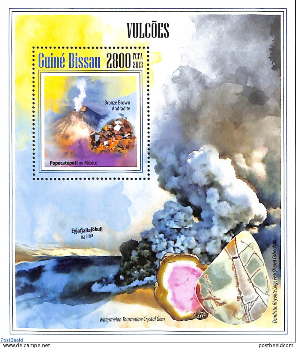 Guinea Bissau 2013 Volcanoes, Mint NH, History - Sport - Geology - Mountains & Mountain Climbing - Escalade