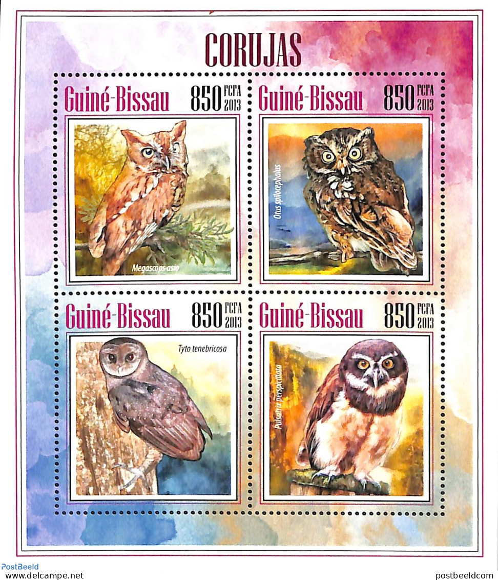 Guinea Bissau 2013 Owls, Mint NH, Nature - Birds Of Prey - Owls - Guinea-Bissau