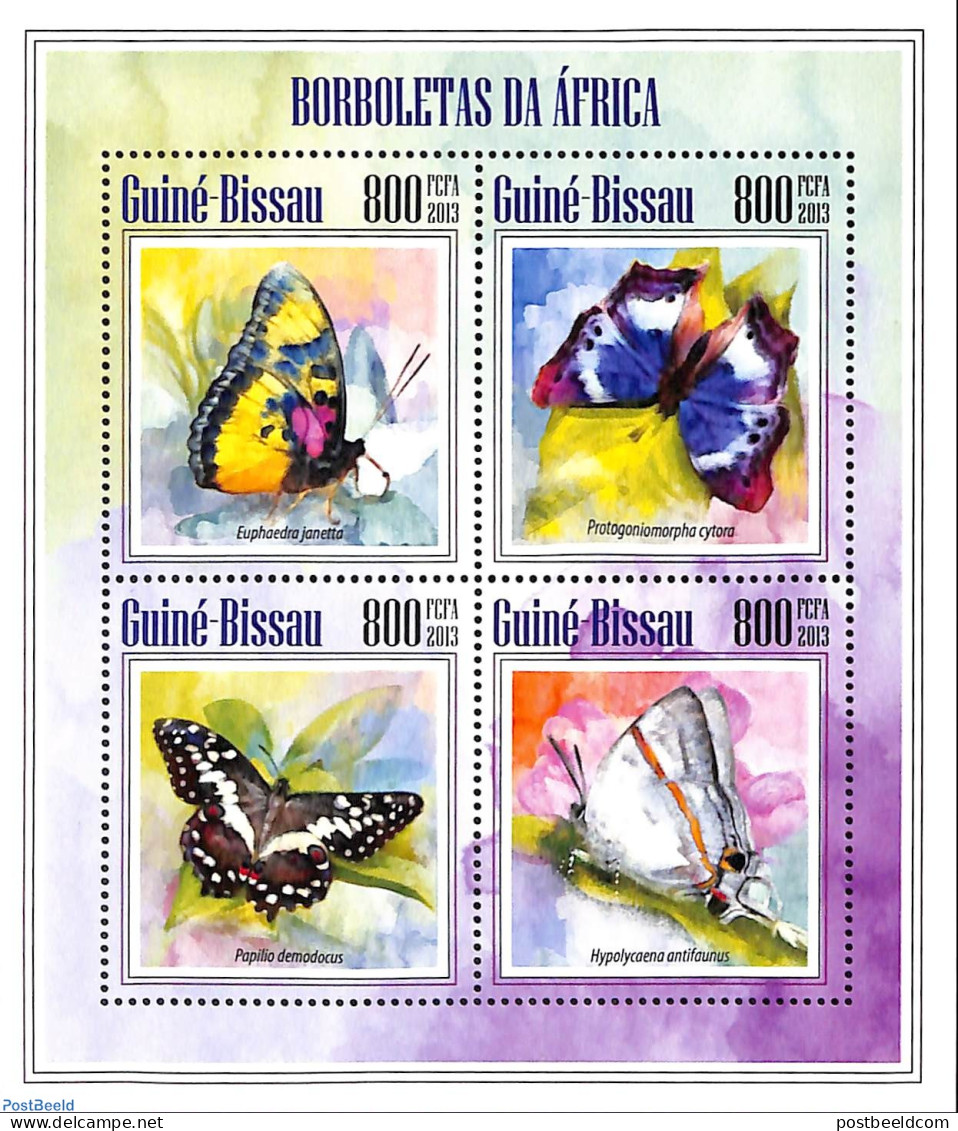Guinea Bissau 2013 Butterflies, Mint NH, Nature - Butterflies - Guinea-Bissau