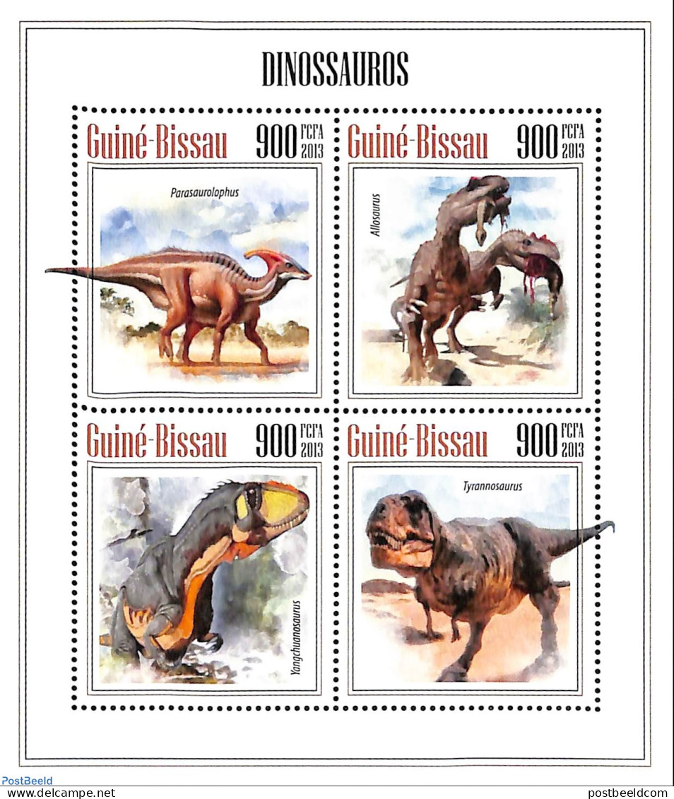Guinea Bissau 2013 Dinosaurs, Mint NH, Nature - Prehistoric Animals - Preistorici