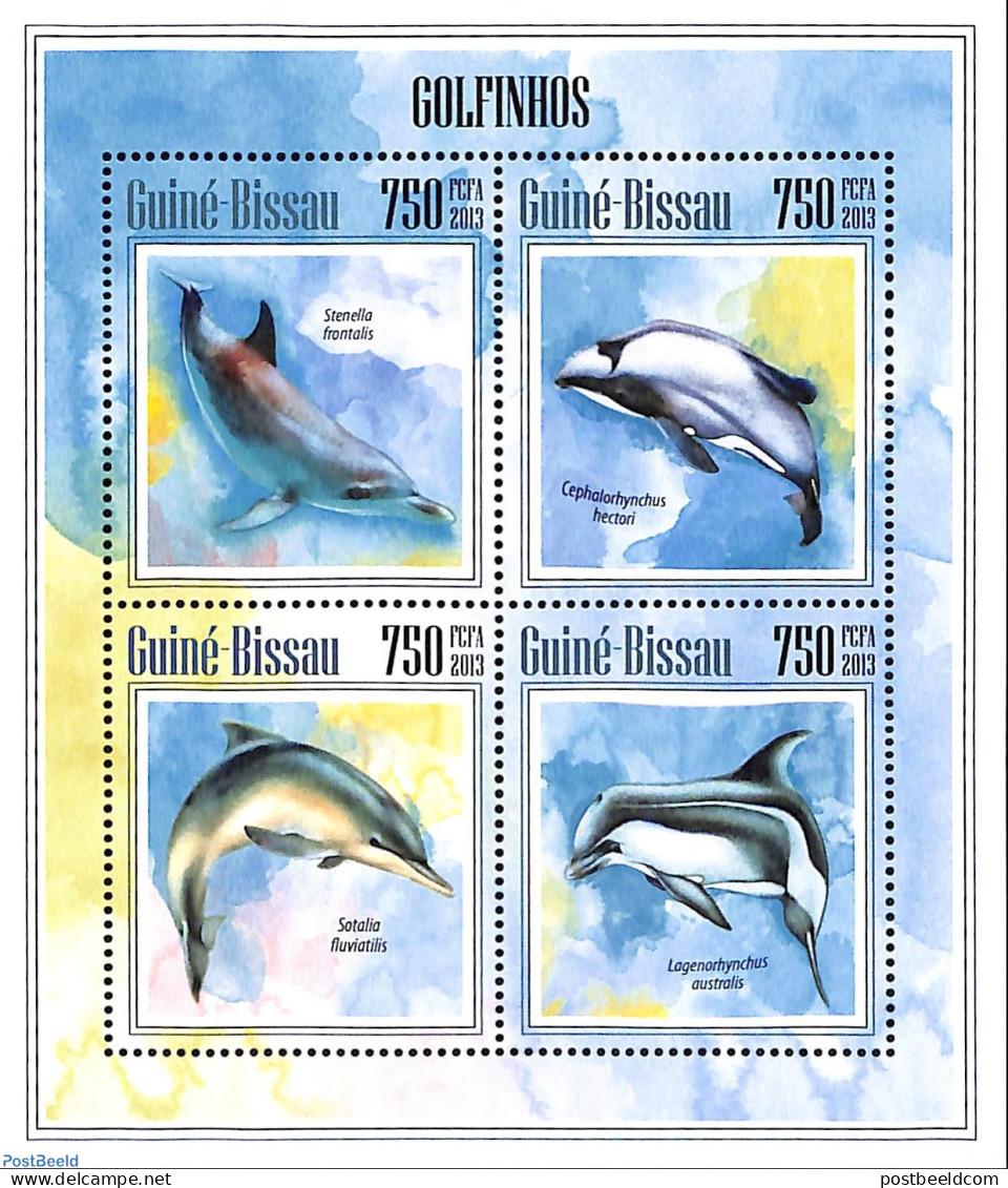 Guinea Bissau 2013 Dolphins, Mint NH, Nature - Sea Mammals - Guinea-Bissau