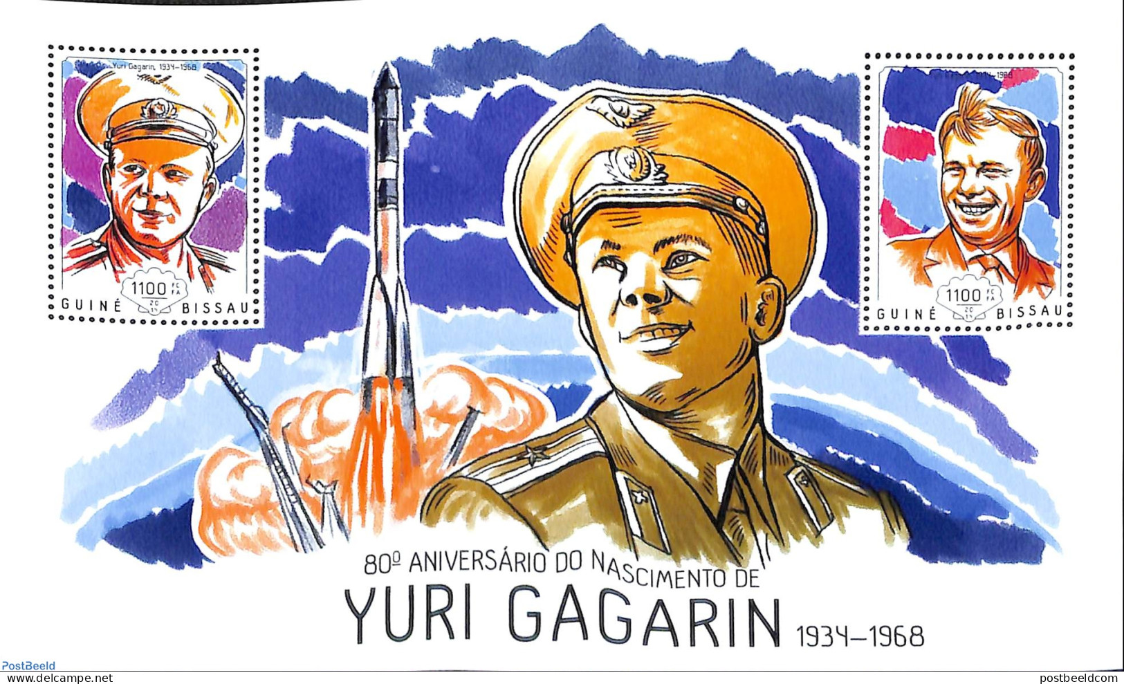 Guinea Bissau 2014 Yuri Gagarin, Mint NH, Transport - Space Exploration - Guinea-Bissau