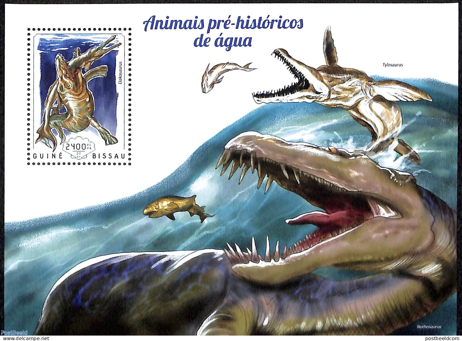 Guinea Bissau 2014 Prehistoric Water Animals, Mint NH, Nature - Fish - Prehistoric Animals - Vissen