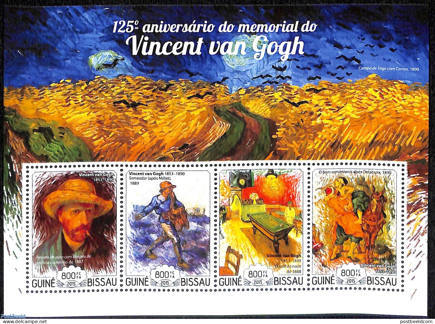 Guinea Bissau 2015 Vincent Van Gogh, Mint NH, Art - Paintings - Self Portraits - Vincent Van Gogh - Guinea-Bissau