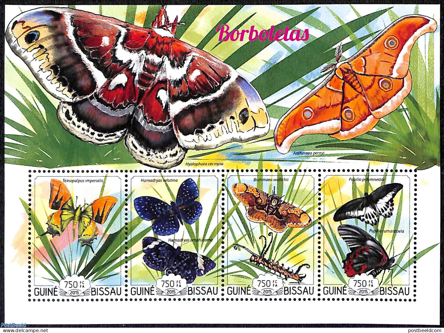 Guinea Bissau 2015 Butterflies, Mint NH, Nature - Butterflies - Insects - Guinée-Bissau