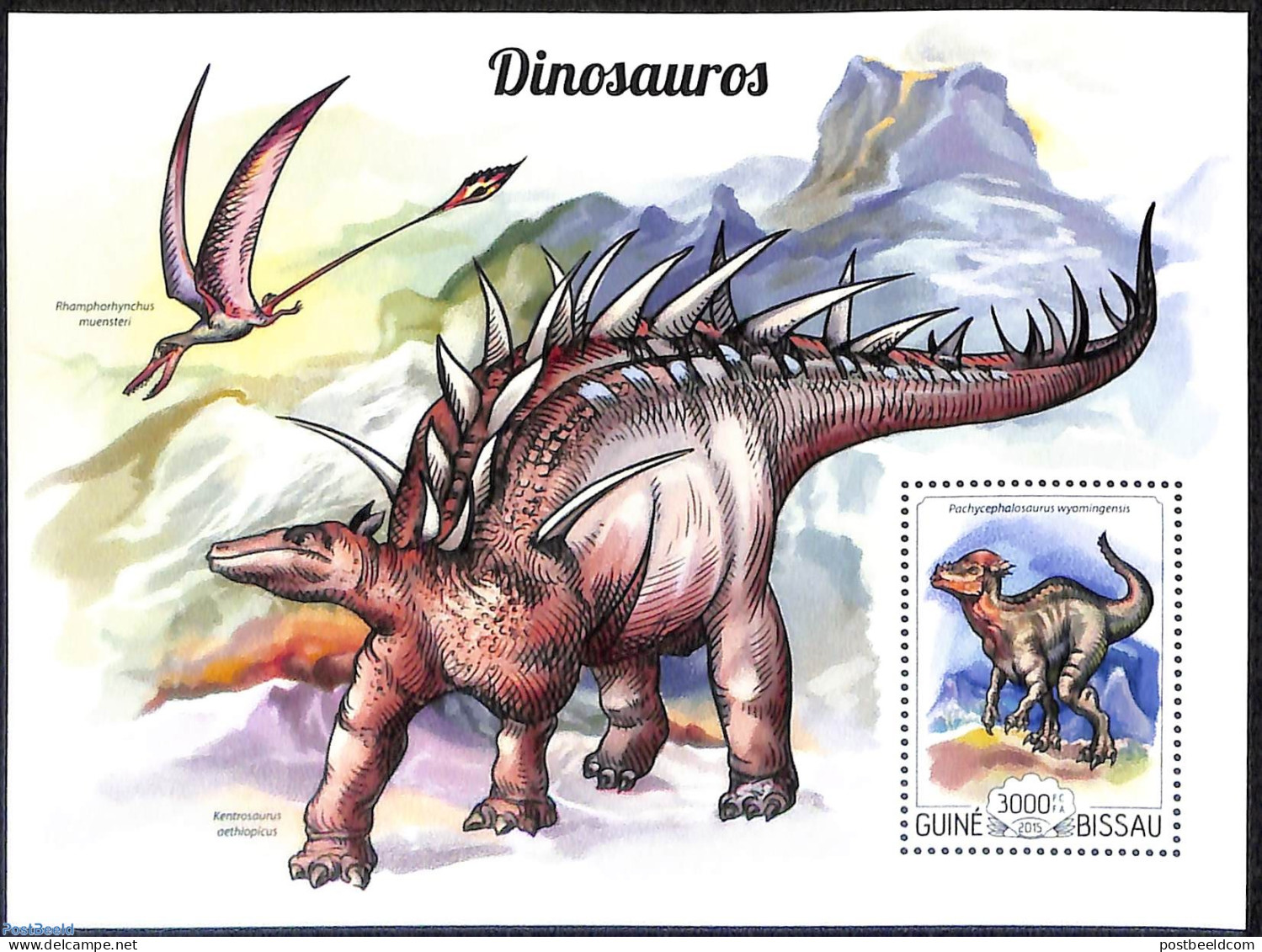 Guinea Bissau 2015 Dinosaurs, Mint NH, Nature - Prehistoric Animals - Prehistorics