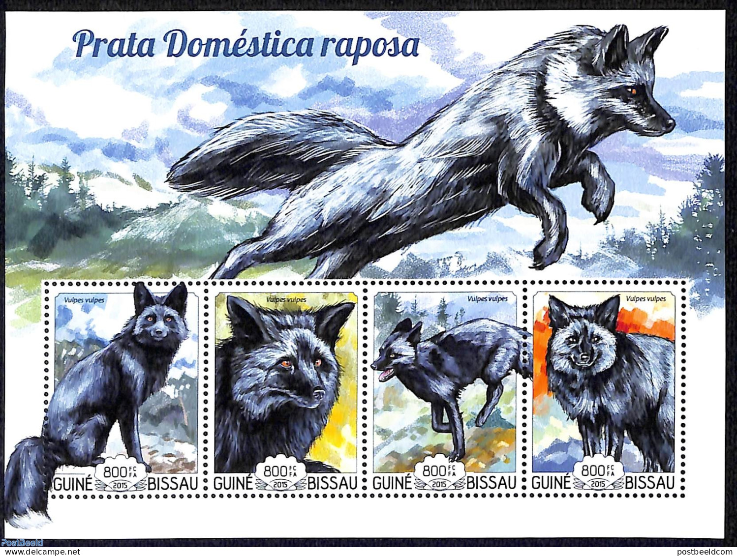 Guinea Bissau 2015 Domestic Silver Fox, Mint NH, Nature - Animals (others & Mixed) - Guinée-Bissau