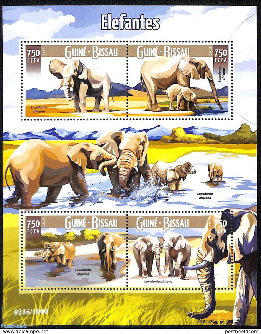 Guinea Bissau 2015 Elephants, Mint NH, Nature - Elephants - Guinea-Bissau