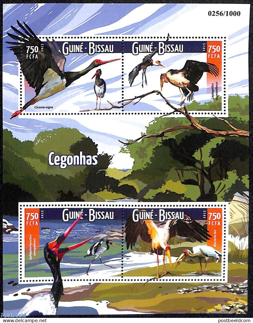 Guinea Bissau 2015 Storks, Mint NH, Nature - Birds - Storks - Guinea-Bissau