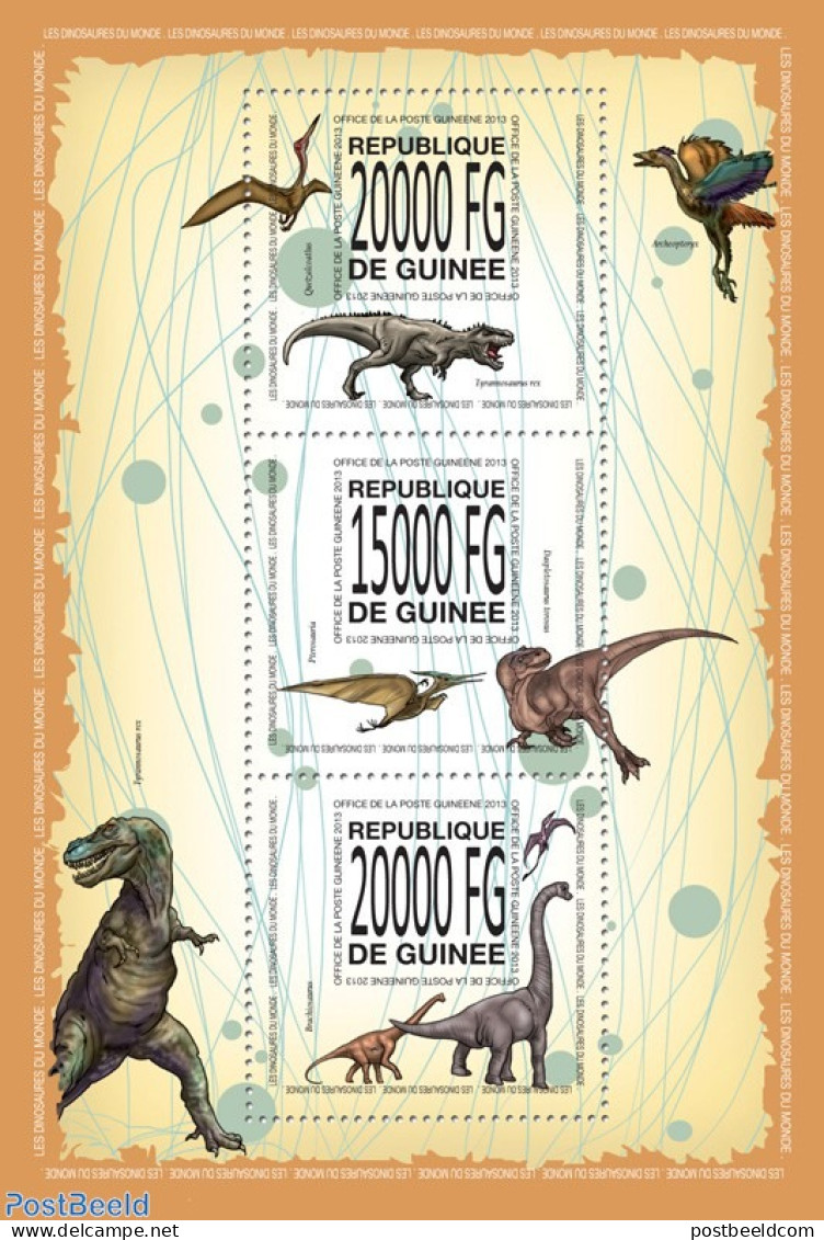 Guinea, Republic 2013 Dinosaurs Of The World, Mint NH, Nature - Prehistoric Animals - Prehistóricos
