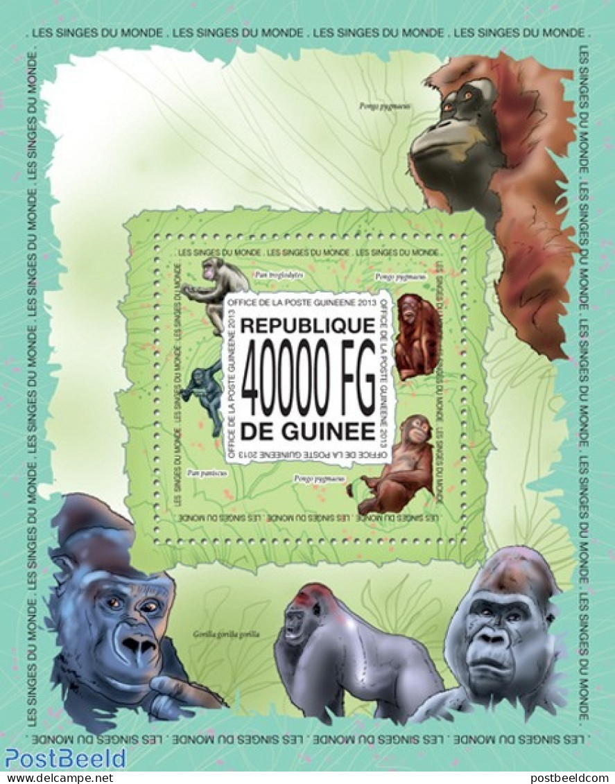 Guinea, Republic 2013 Monkeys Of The World, Mint NH, Nature - Monkeys - Autres & Non Classés