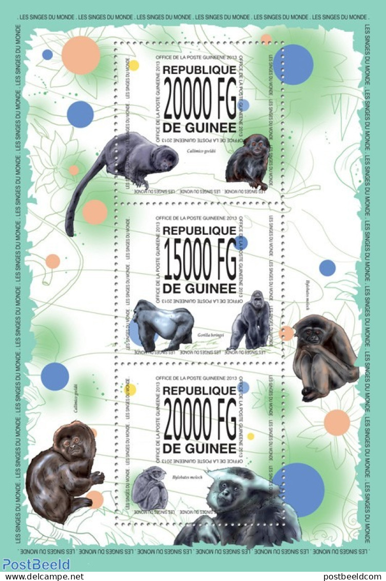 Guinea, Republic 2013 Monkeys Of The World, Mint NH, Nature - Monkeys - Autres & Non Classés