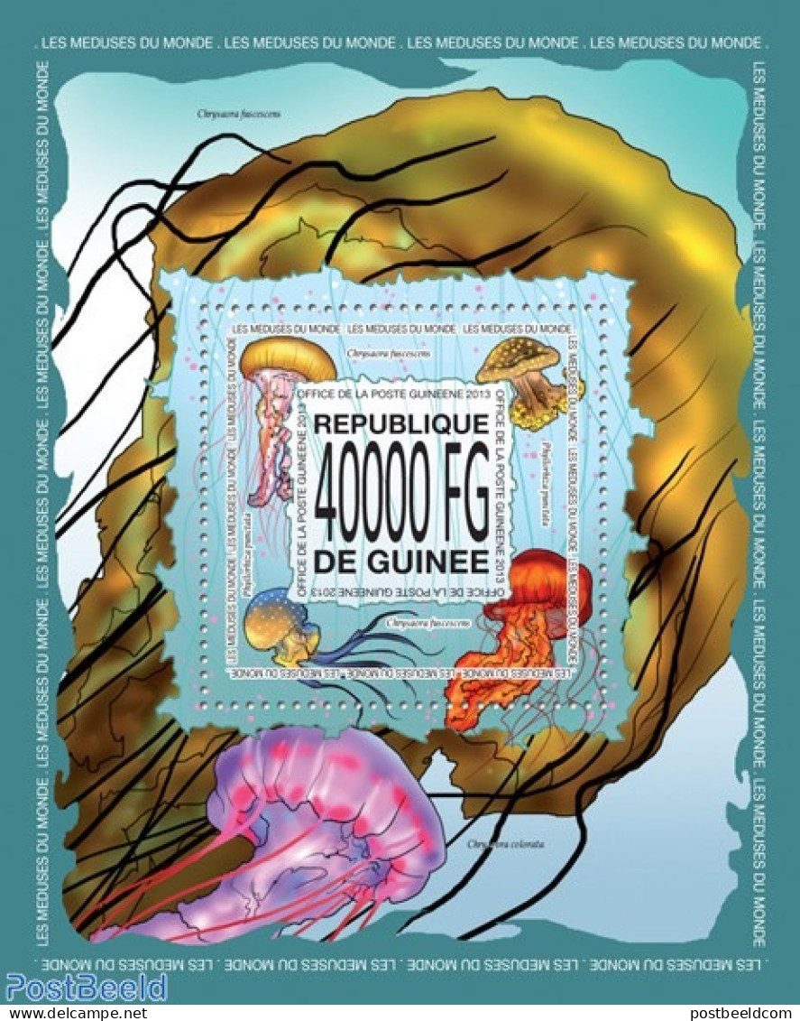 Guinea, Republic 2013 Jellyfishes Of The World, Mint NH, Nature - Animals (others & Mixed) - Fish - Peces