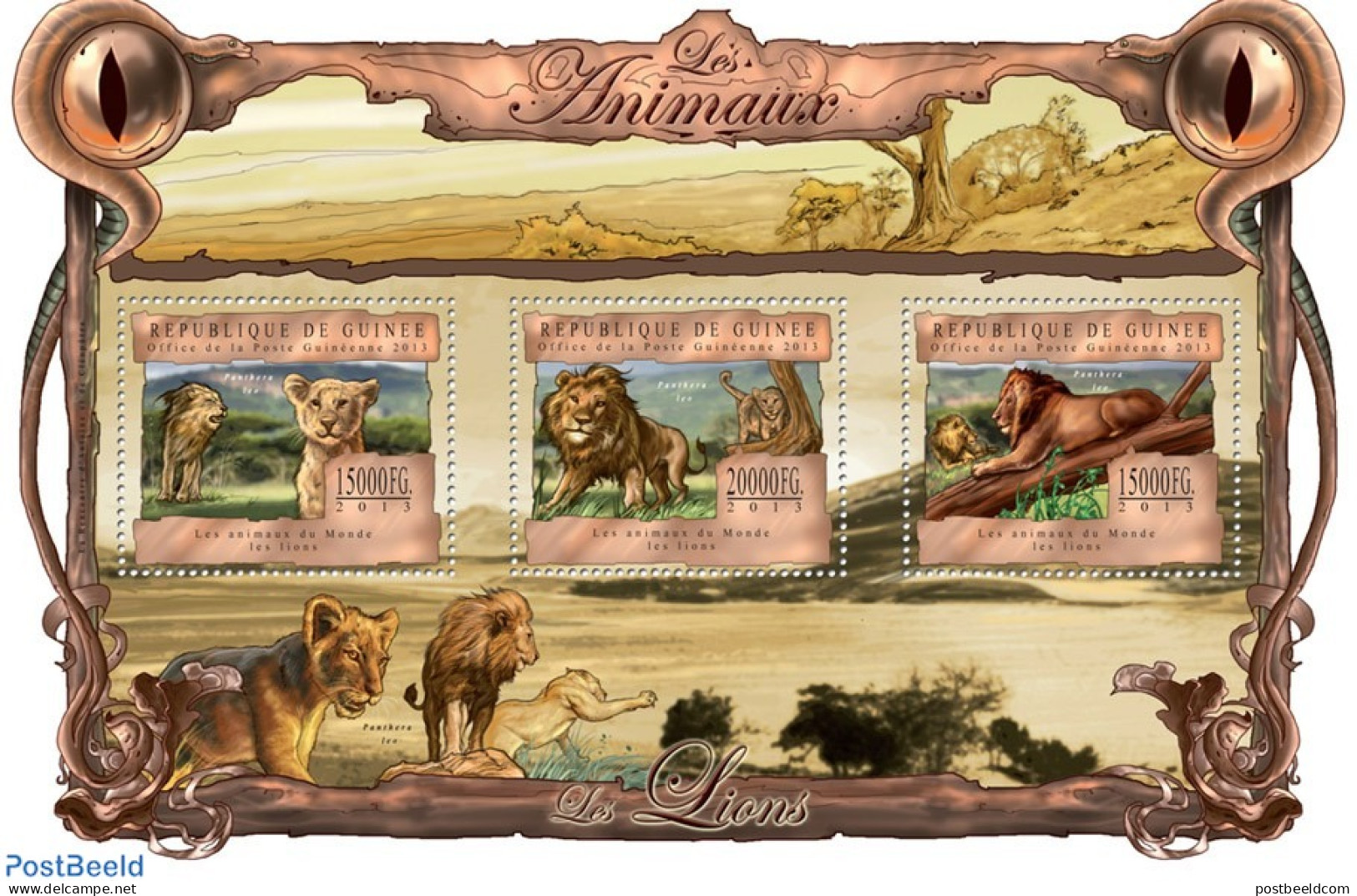 Guinea, Republic 2013 Lions, Mint NH, Nature - Cat Family - Autres & Non Classés