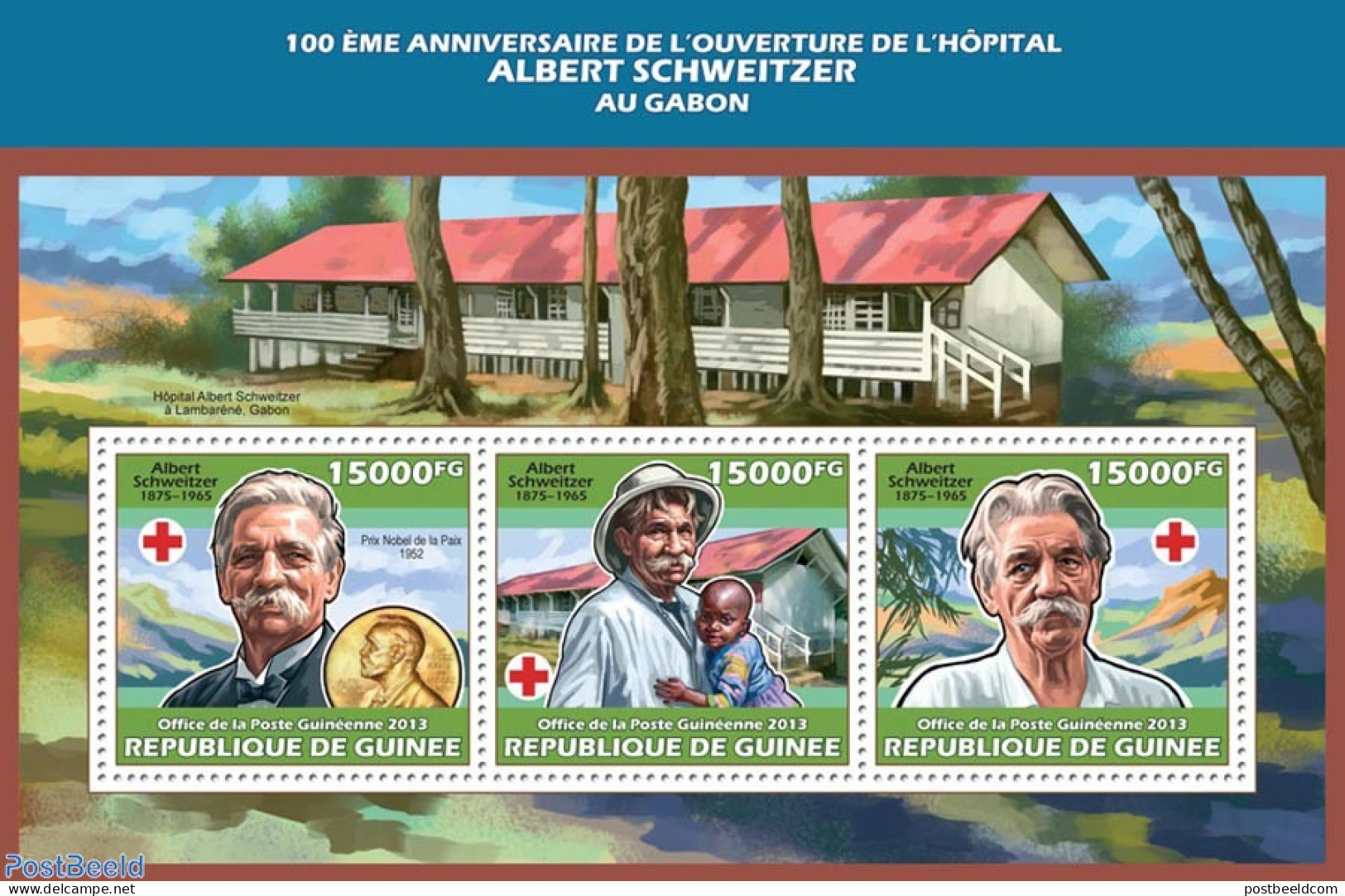 Guinea, Republic 2013 Albert Schweitzer, Mint NH, Health - Red Cross - Croix-Rouge