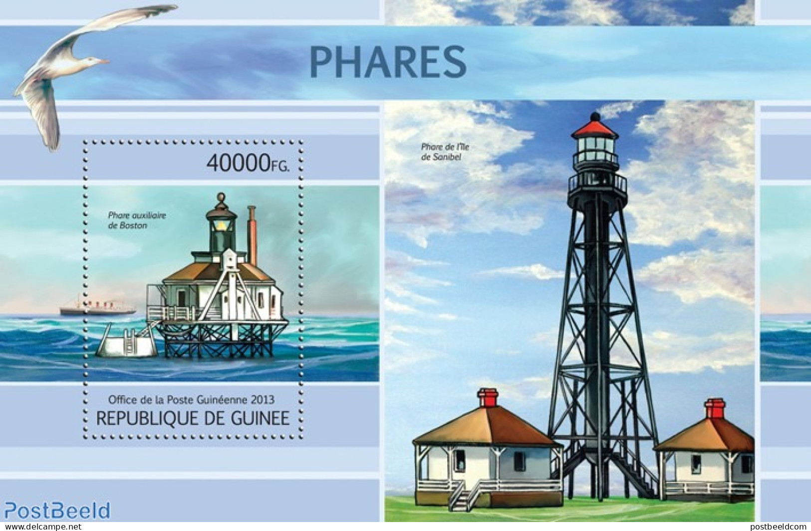 Guinea, Republic 2013 Lighthouses, Mint NH, Nature - Various - Birds - Lighthouses & Safety At Sea - Fari