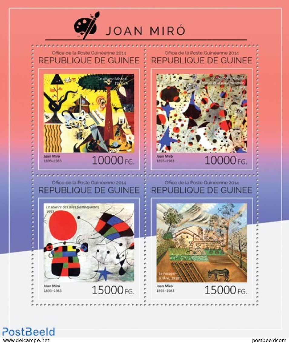 Guinea, Republic 2014 Joan Miró, Mint NH, Art - Paintings - Autres & Non Classés