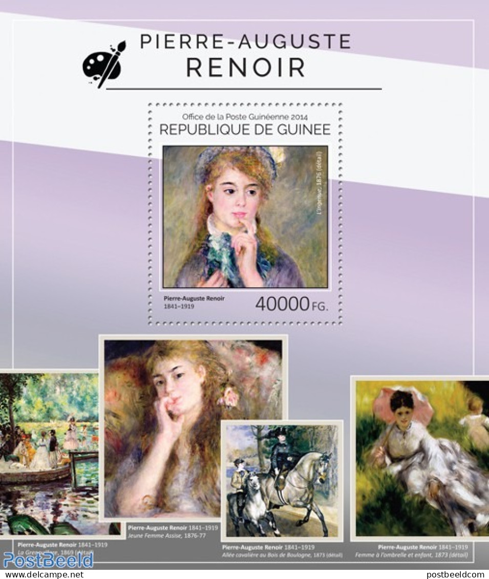 Guinea, Republic 2014 Pierre Auguste Renoir, Mint NH, Art - Paintings - Auguste Renoir - Andere & Zonder Classificatie