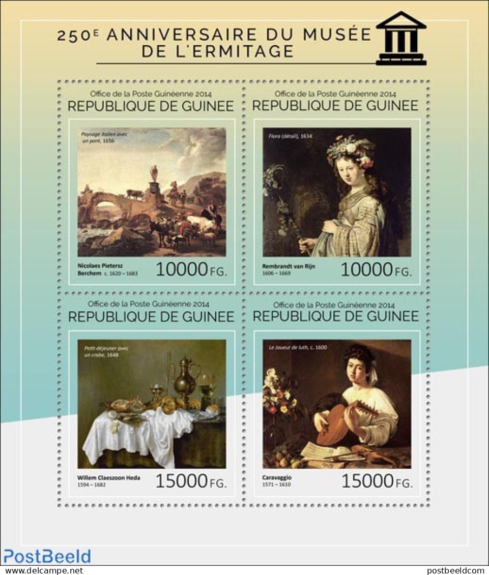 Guinea, Republic 2014 250th Anniversary Of The Hermitage Museum, Mint NH, Art - Museums - Musea