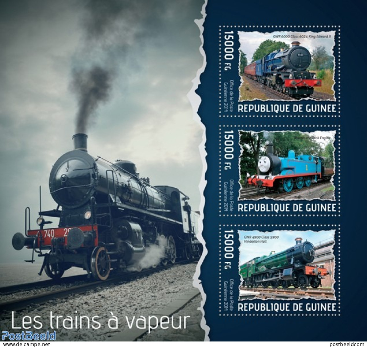Guinea, Republic 2014 Steam Trains, Mint NH, Transport - Railways - Treni