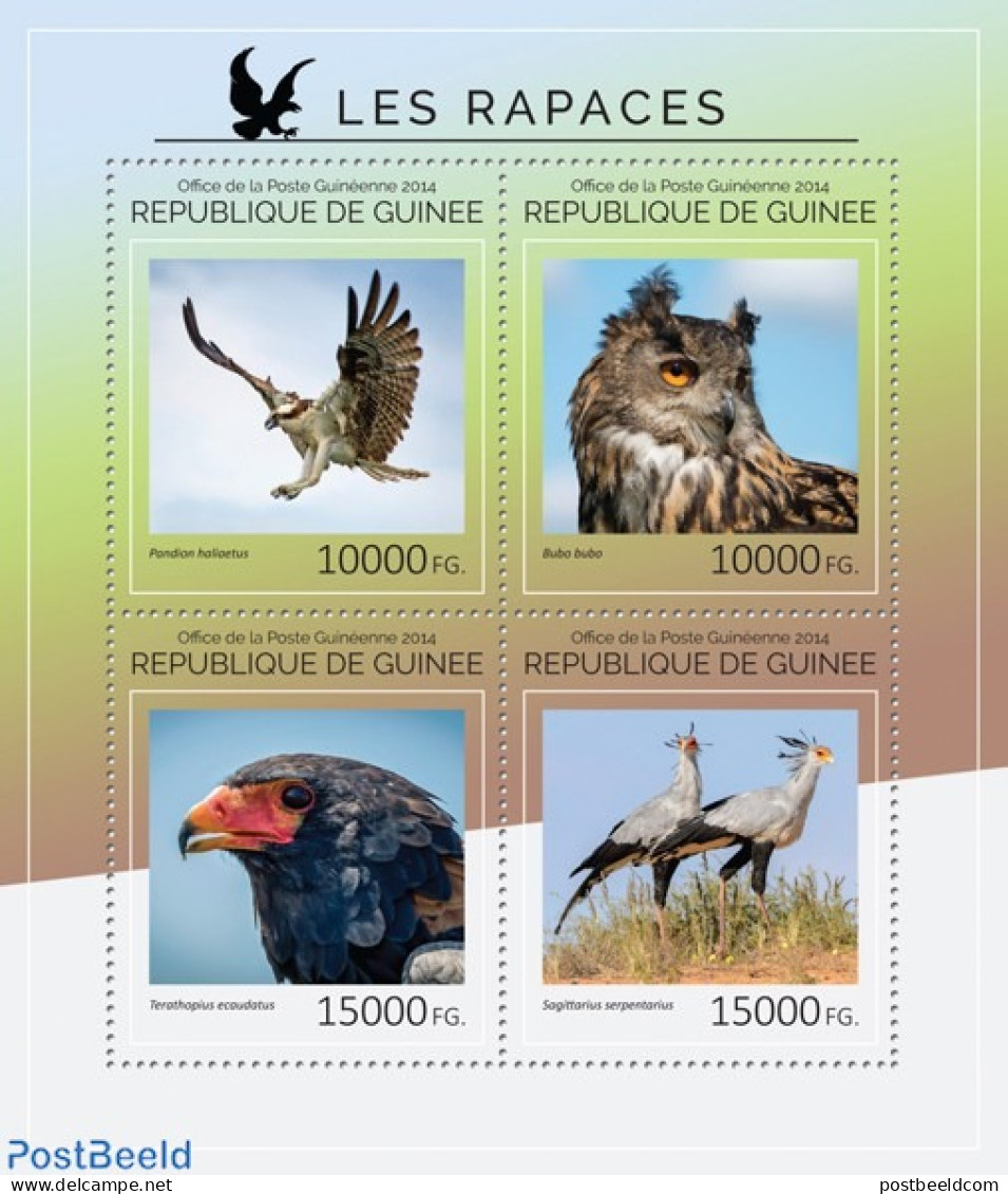 Guinea, Republic 2014 Birds Of Prey, Mint NH, Nature - Birds Of Prey - Owls - Other & Unclassified