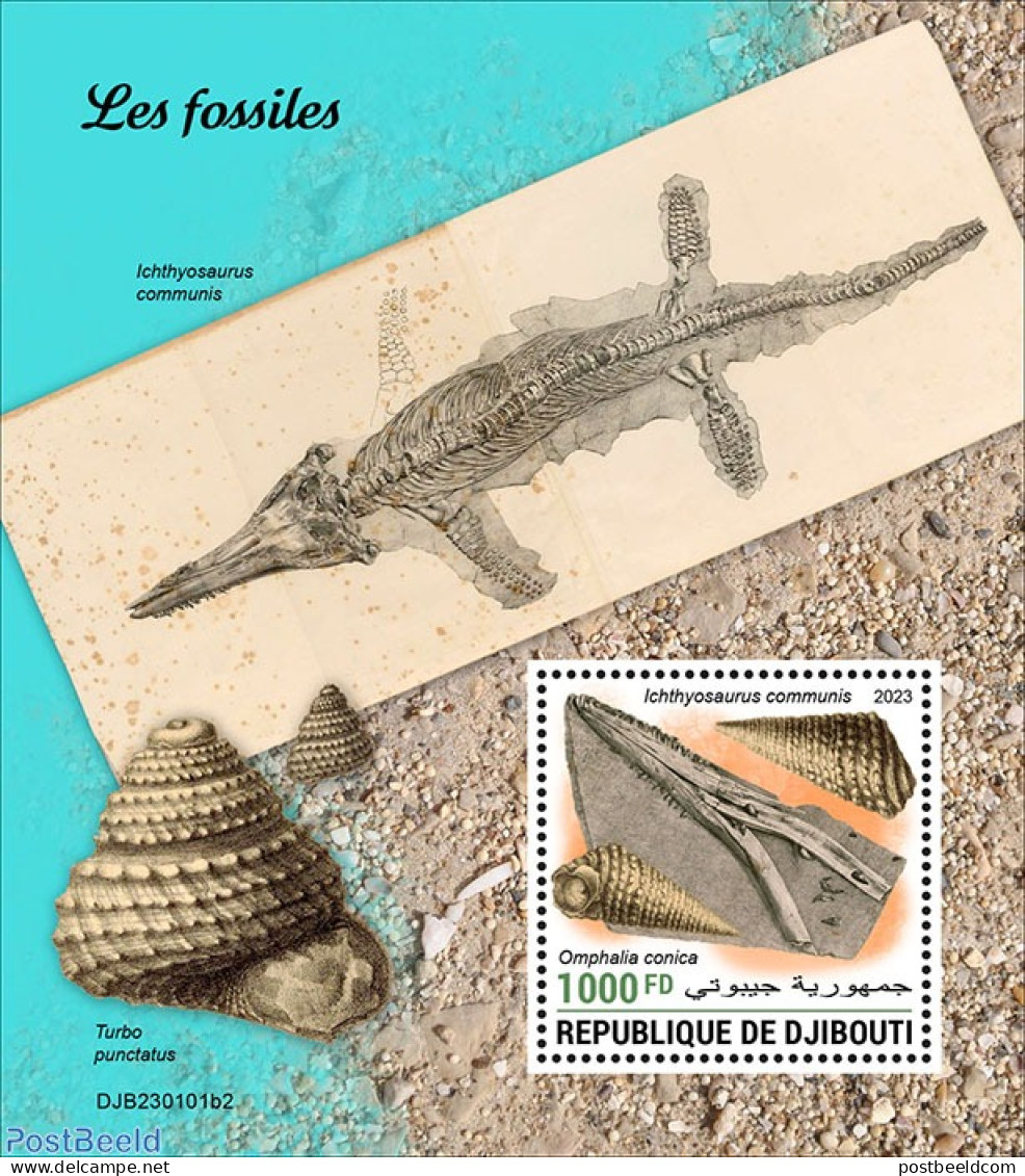 Djibouti 2023 Fossils, Mint NH, Nature - Prehistoric Animals - Shells & Crustaceans - Prehistory - Prehistorics