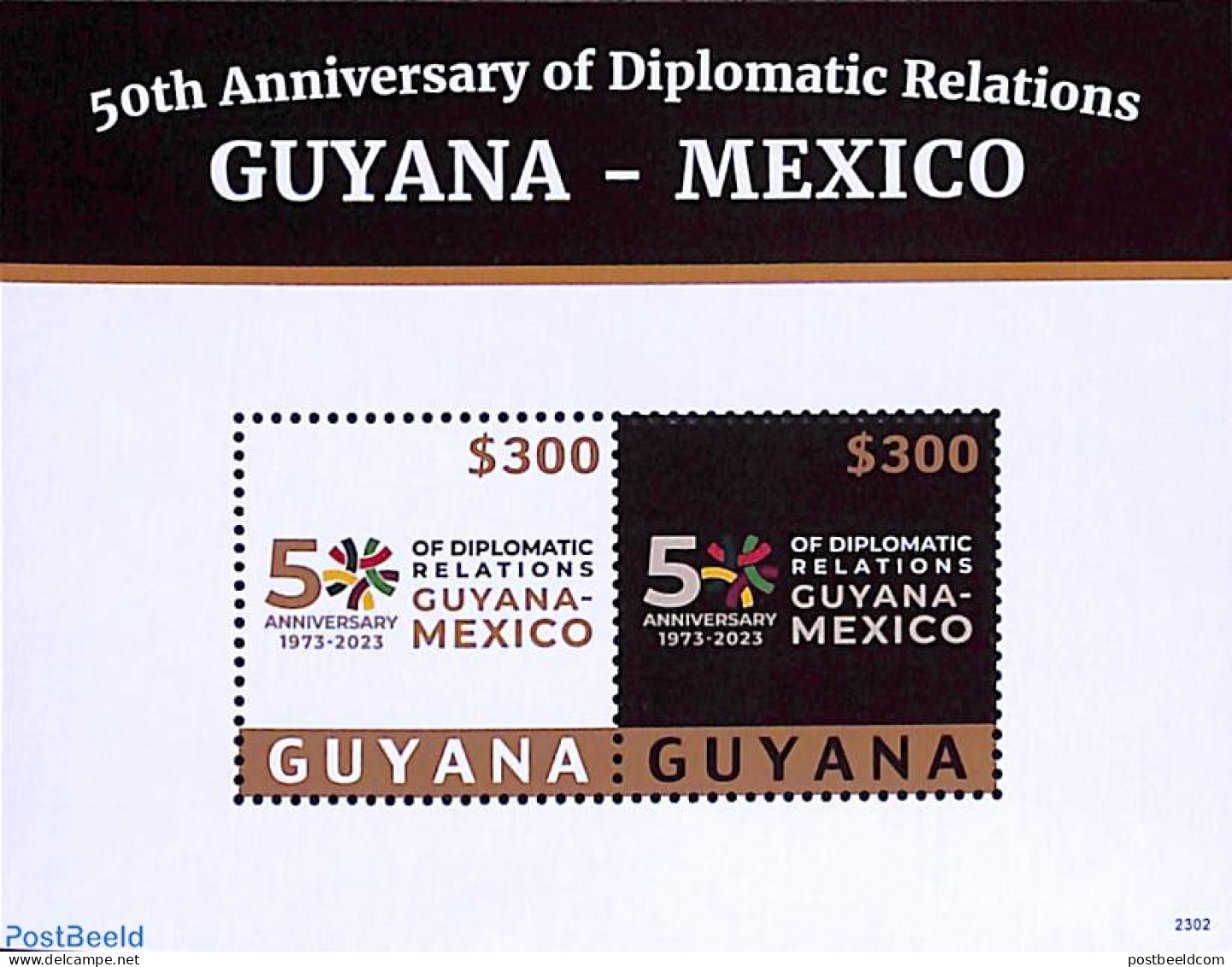 Guyana 2023 Diplomatic Relations With Mexico S/s, Mint NH - Guyana (1966-...)