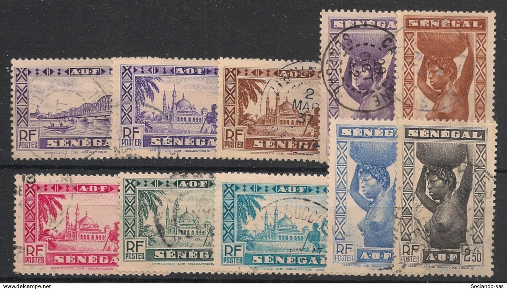 SENEGAL - 1939-40 - N°YT. 160 à 169 - Série Complète - Oblitéré / Used - Used Stamps