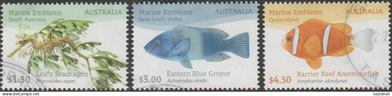 AUSTRALIA - USED 2024 $9.00 Marine Emblems Set Of Three, Five Sets Available Postmarks Will Vary - Used Stamps