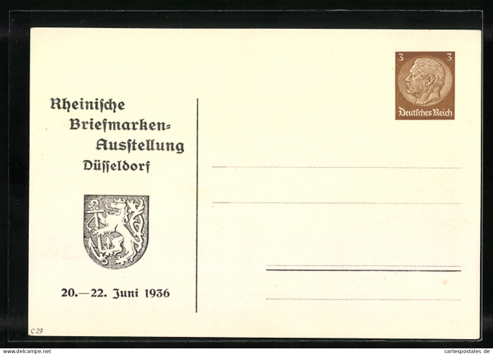 Künstler-AK Düsseldorf, Rheinische Briefmarken-Ausstellung 1936, Zeppelin-Zug, Empfang Der Ausstellungsgäste, Ganzs  - Cartes Postales