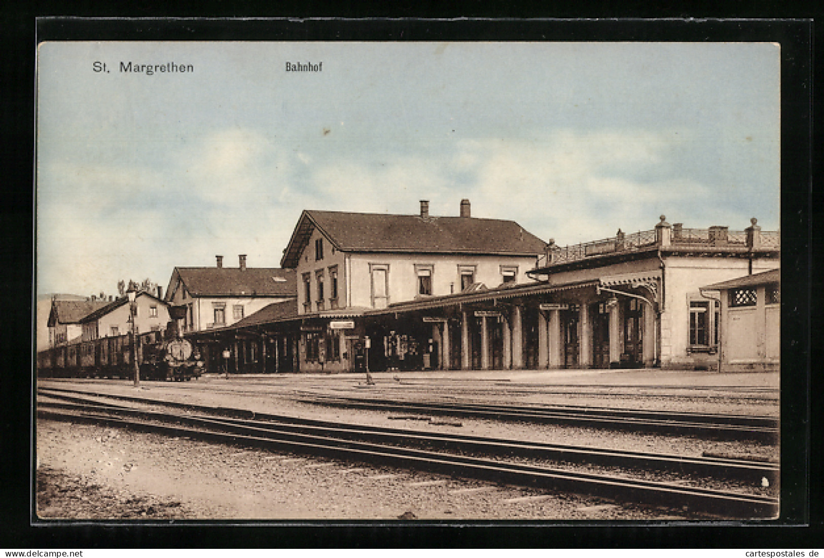 AK St. Margrethen, Bahnhof Mit Bahnsteig  - Autres & Non Classés