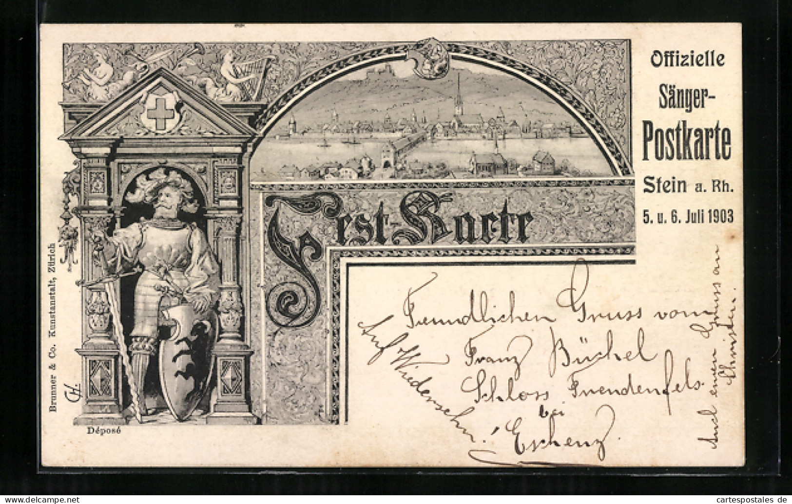 Künstler-AK Stein Am Rhein, Fest-Karte, Sänger-Postkarte 1903  - Stein Am Rhein